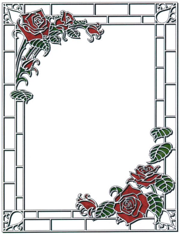 B14042 Stained Glass Roses